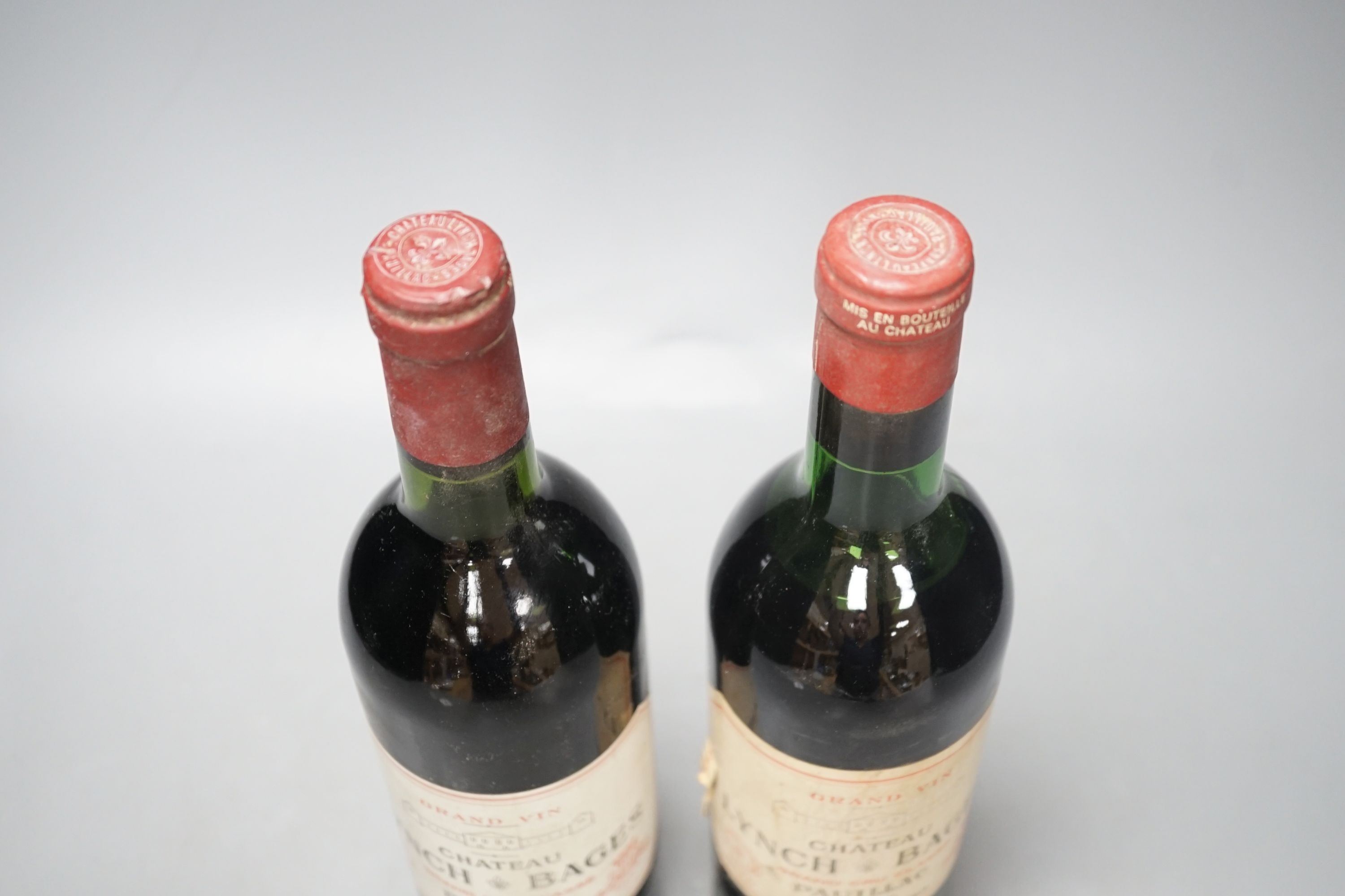 2 bottles chateau Lynch Bages Pauillac 1970 and 1982